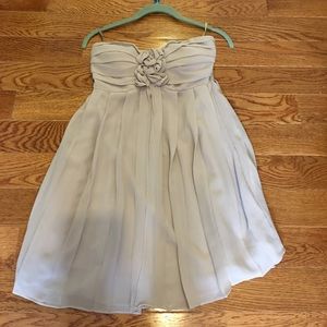 Strapless taupe dress