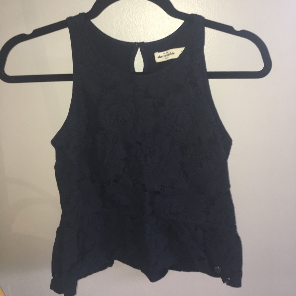 Abercrombie kids navy peplum lace tank