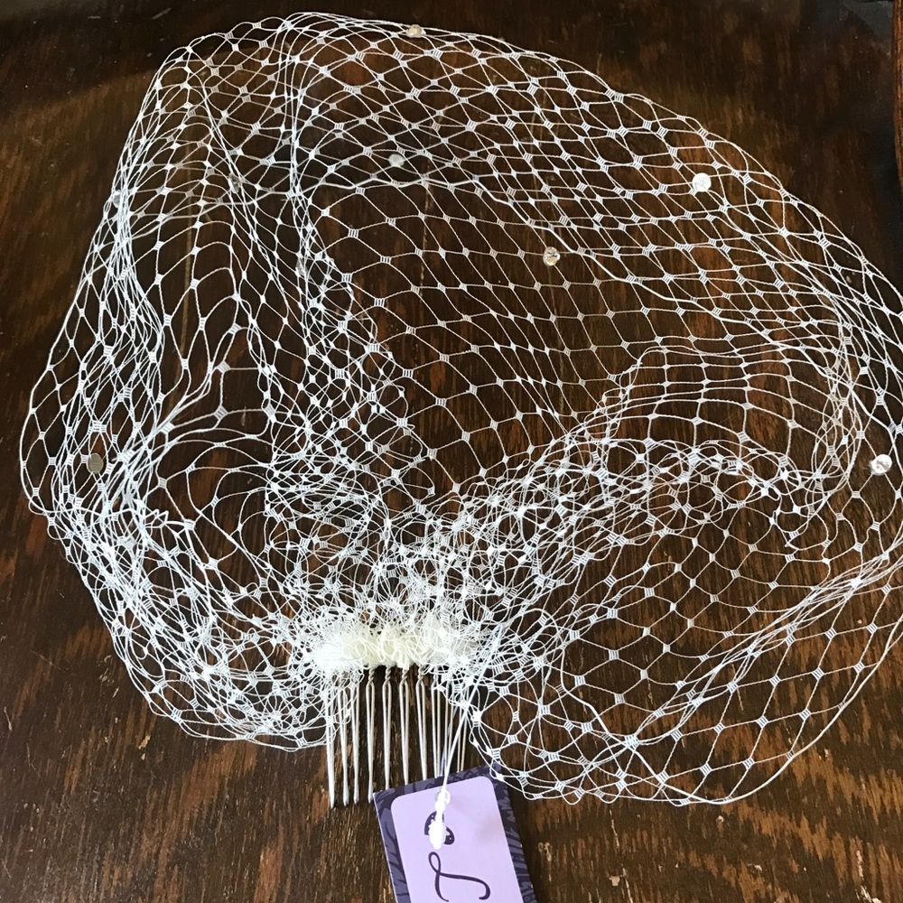 NWT Leslie V Birdcage Veil