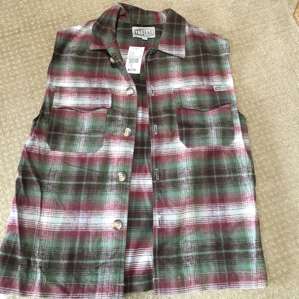 NWT Vintage Top Button down flannel plaid