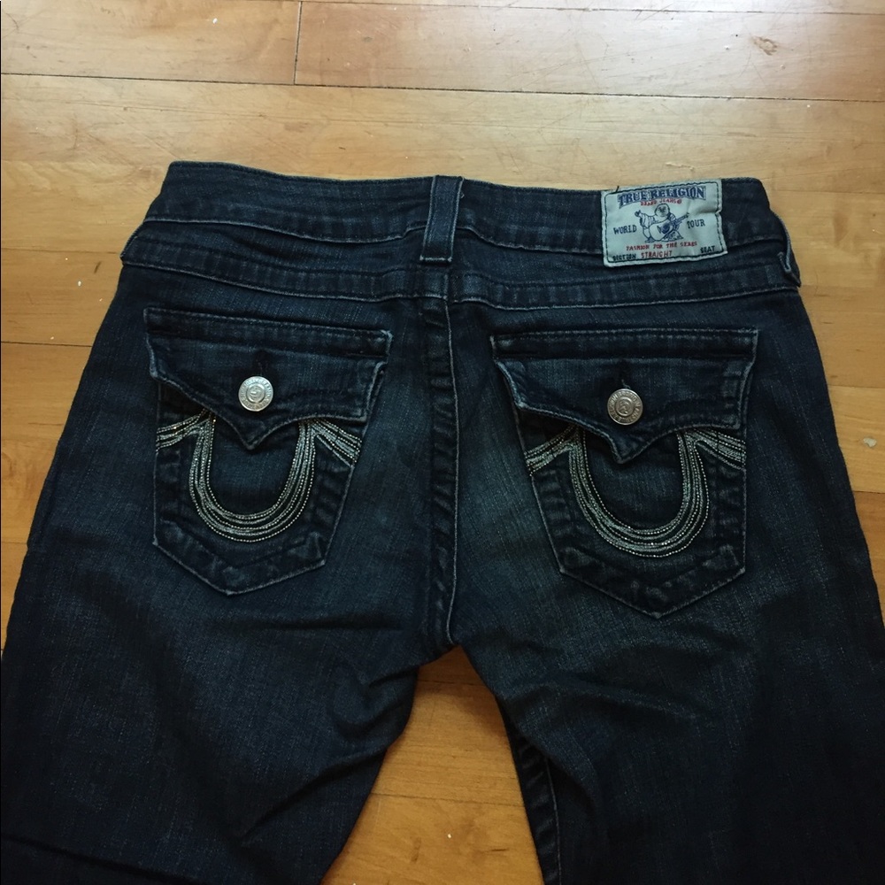 True religion beaded straight leg jeans sz 28