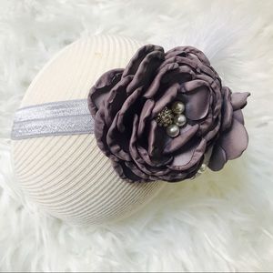 Girl fancy headband,gray headband,flower headband