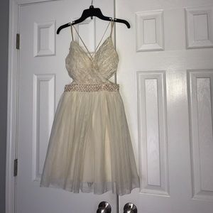 cream colored homecoming dress