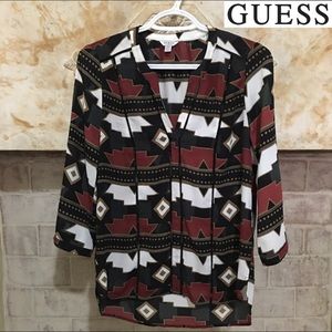 Guess blouse 3/4 sleeve, xs (run large)
