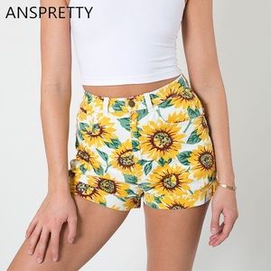 American apparel High waisted Floral shorts