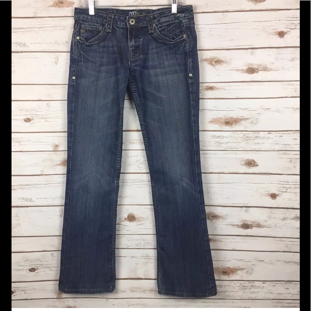 MISS ME Womens Stretch BootCut Distressed Jeans 30