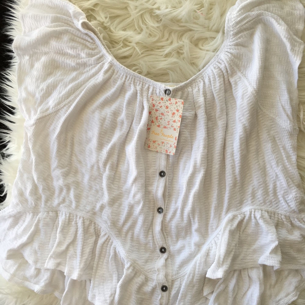 BNWT Free People Mint Julep Button-Front Top