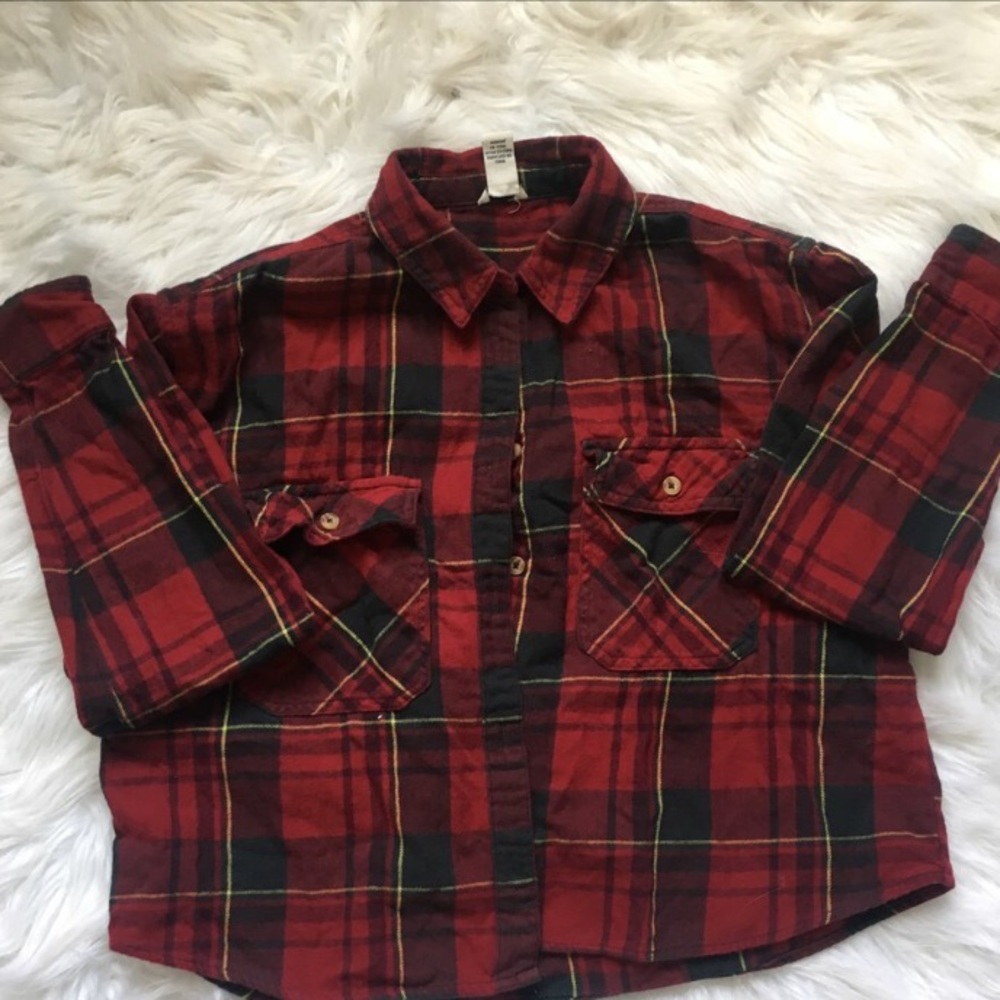 Red Cropped Flannel