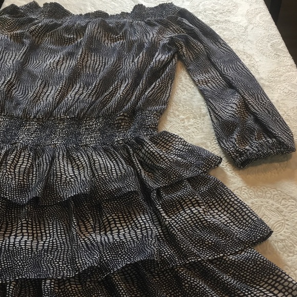 Michael Kors Zephyr Chiffon Off The Shoulder Dress - Picture 4 of 6