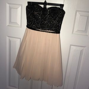 black and light pink homecoming dress