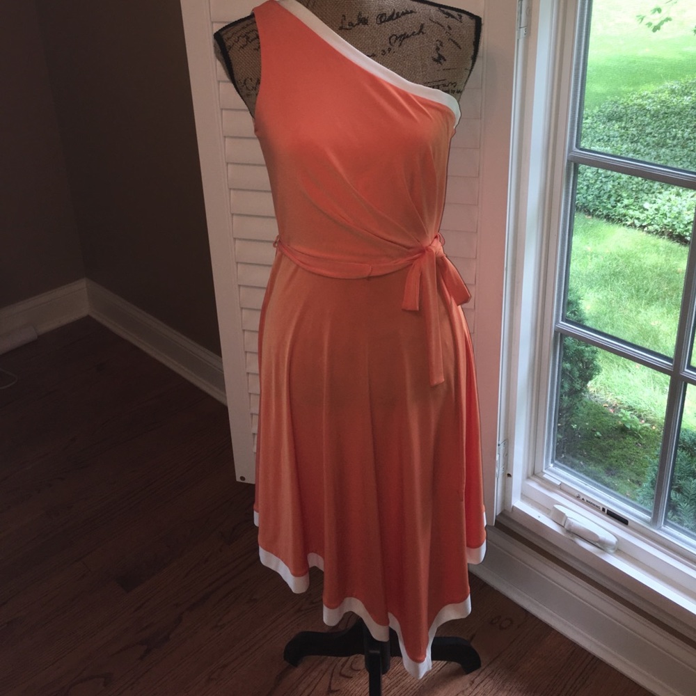 Orange one shoulder dress