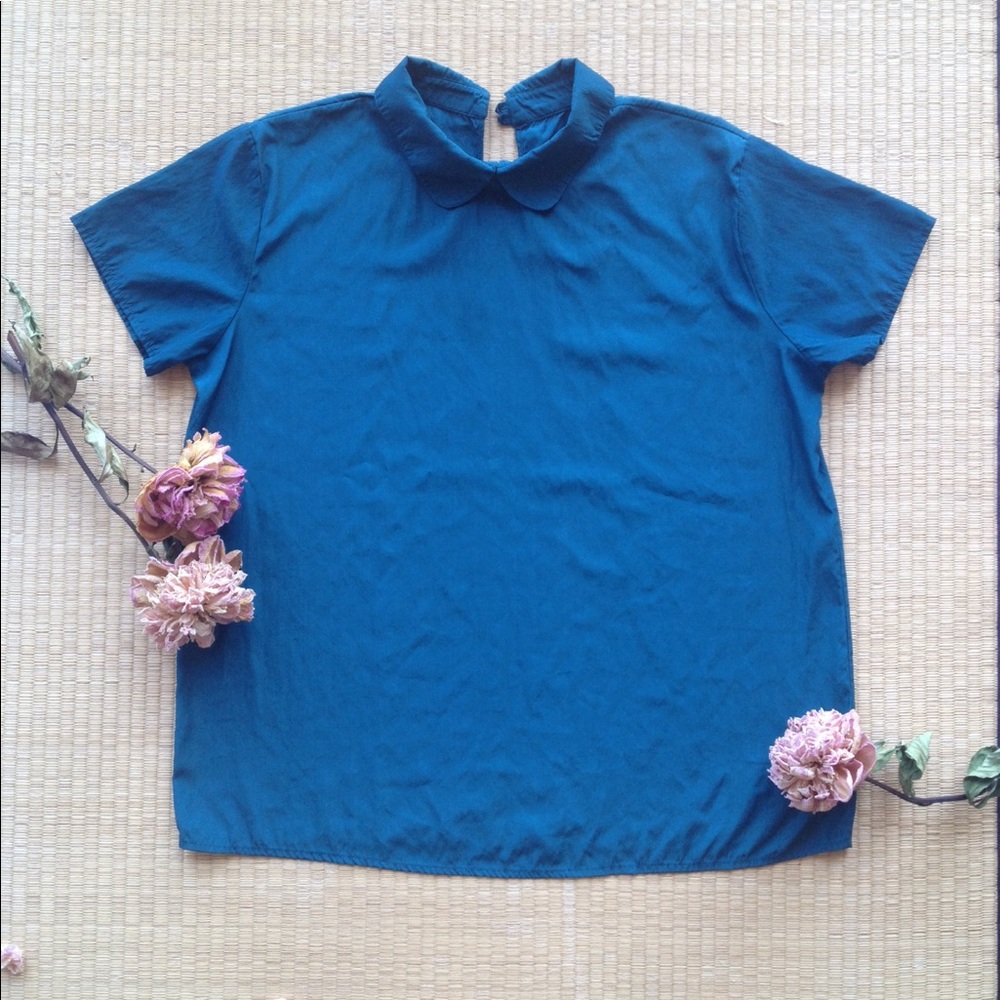 American Apparel Turquoise Blouse