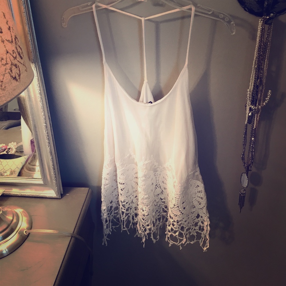 White lacy tank