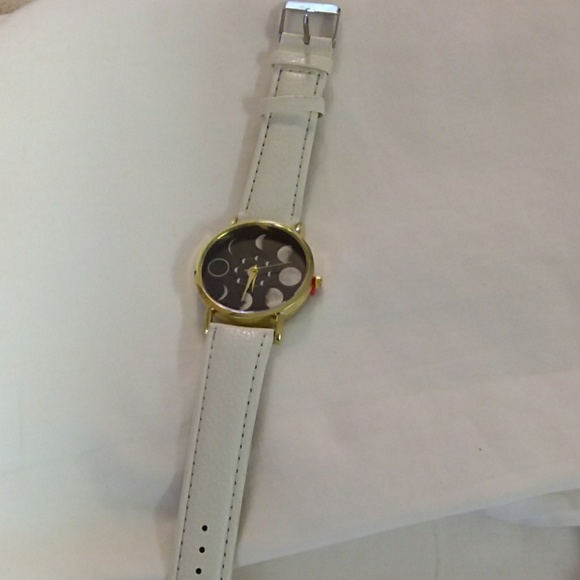 Solar moon phase lunar eclipse watch, white - Picture 3 of 7