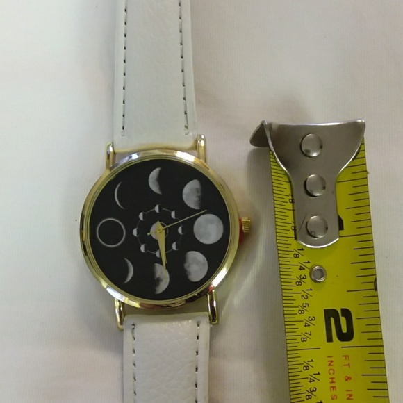 Solar moon phase lunar eclipse watch, white - Picture 5 of 7