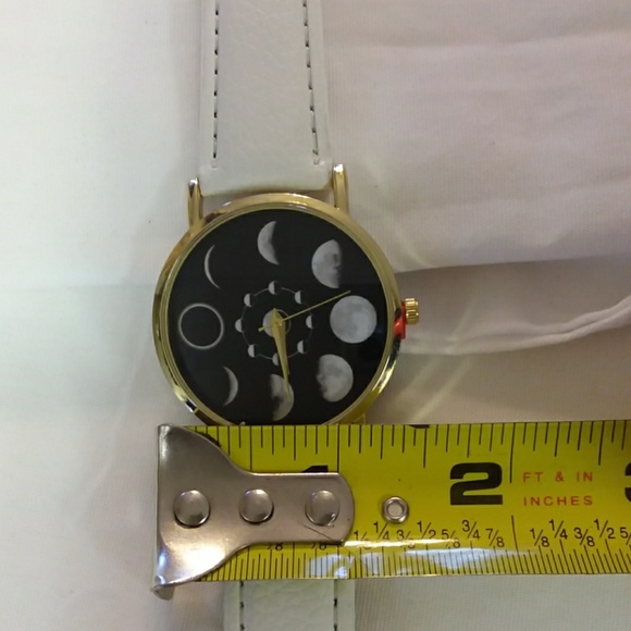 Solar moon phase lunar eclipse watch, white - Picture 6 of 7