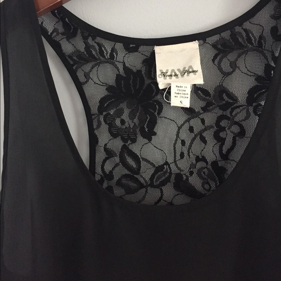 Boho sheer flowy tank with lace back - Picture 2 of 3