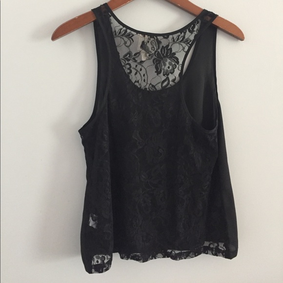 Boho sheer flowy tank with lace back - Picture 3 of 3