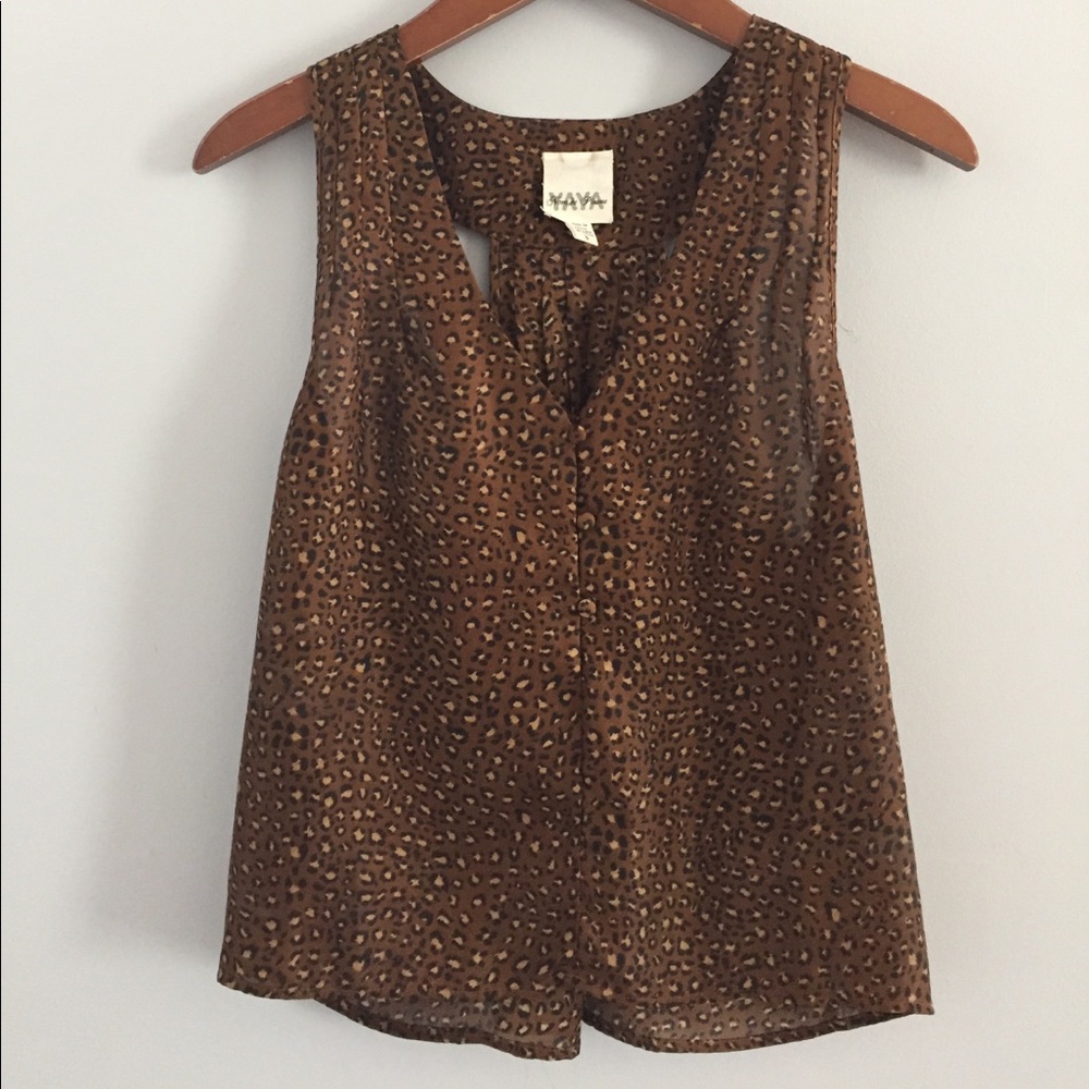 Sheer leopard crop tank