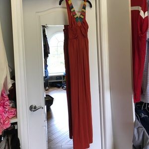 Maxi dress with fun neck line