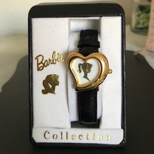 1995 Barbie Collection Gold Heart Leather Watch