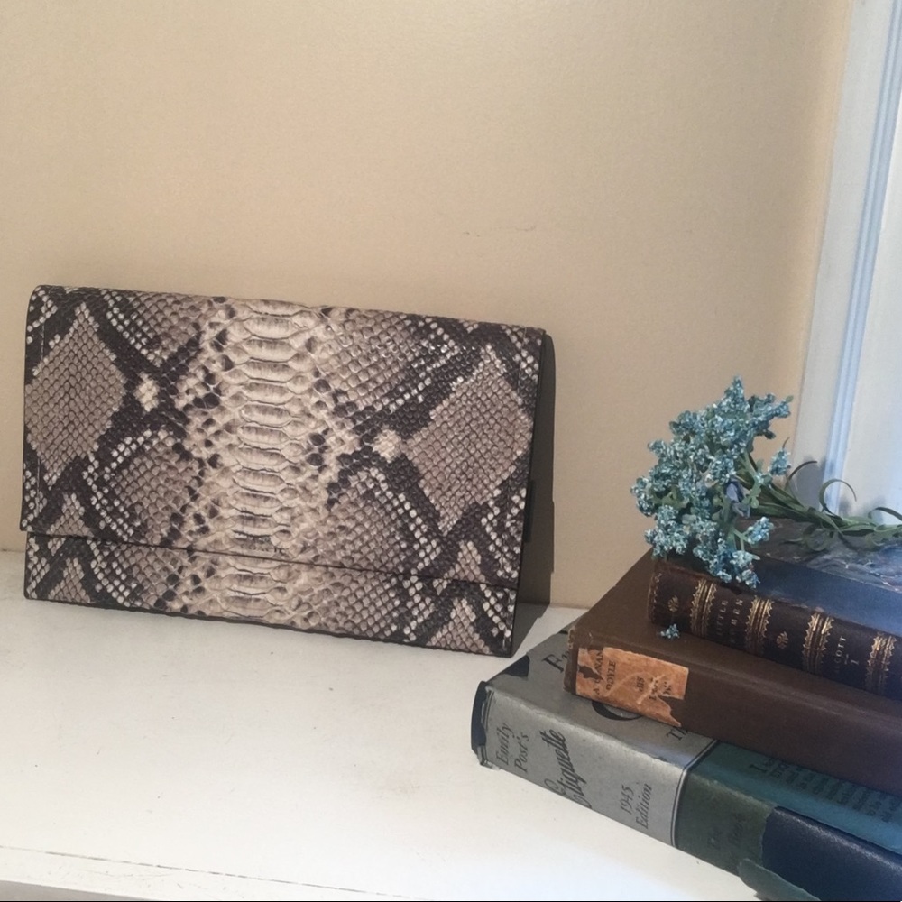 Authentic Coach Embossed Python Leather Clutch