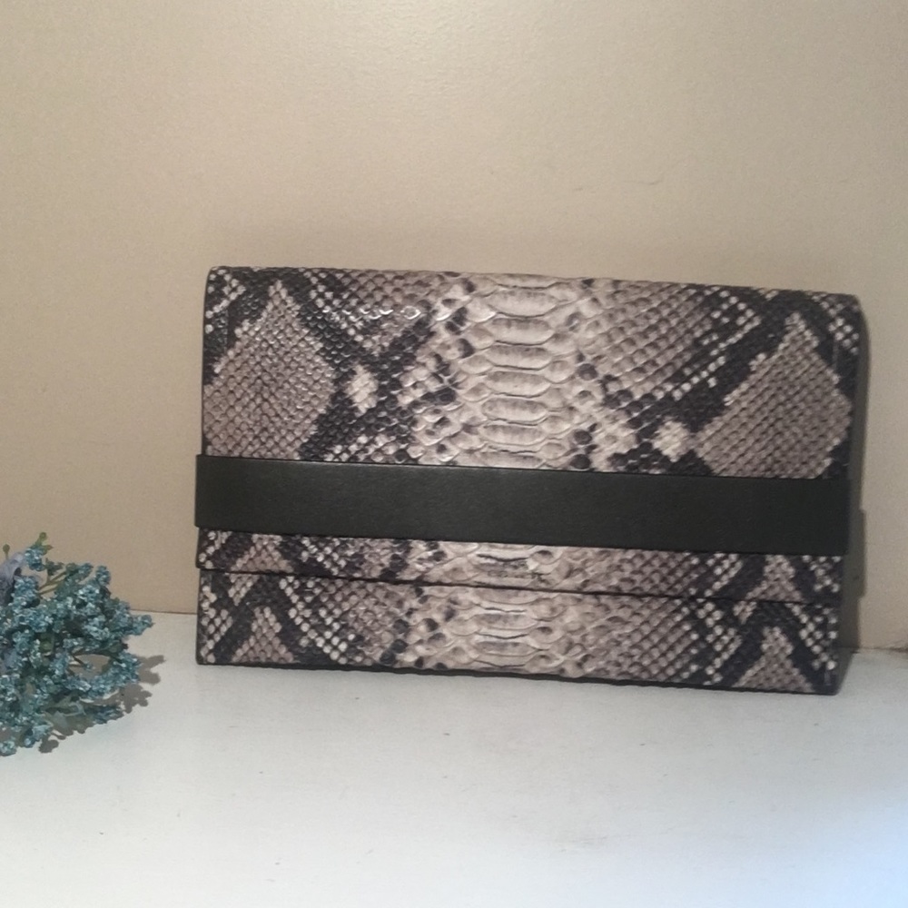 Authentic Coach Embossed Python Leather Clutch - Picture 2 of 5