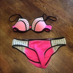 VS pink crochet bikini