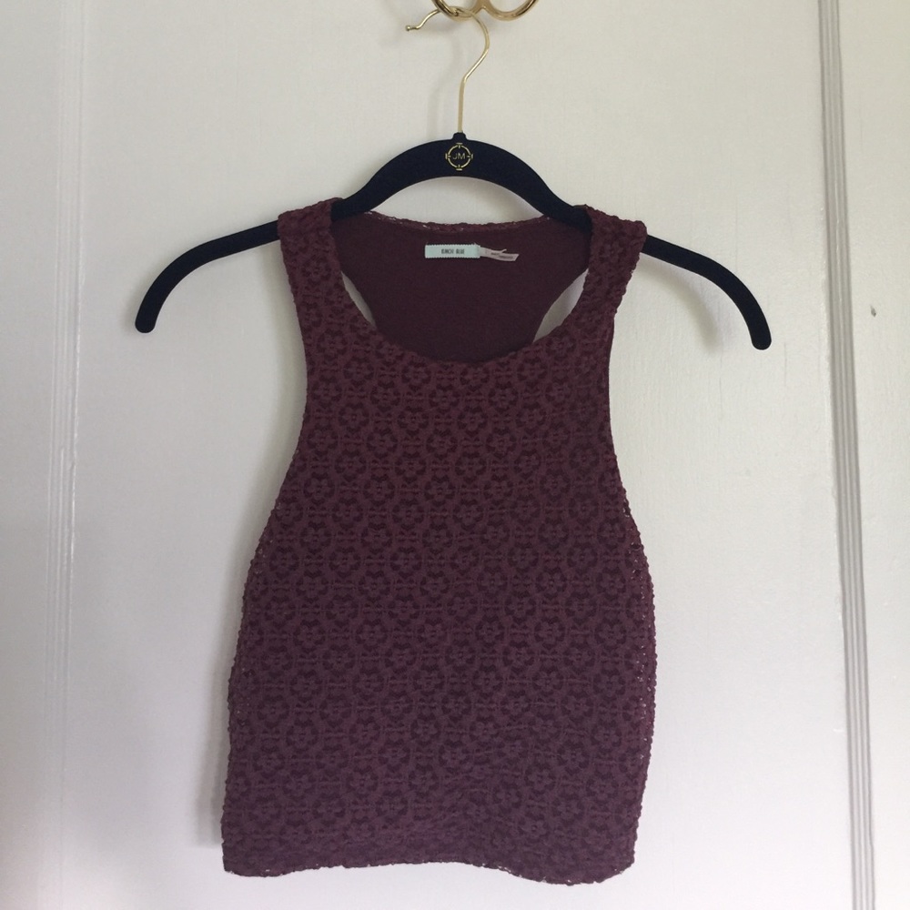 Lacey crop top with floral design