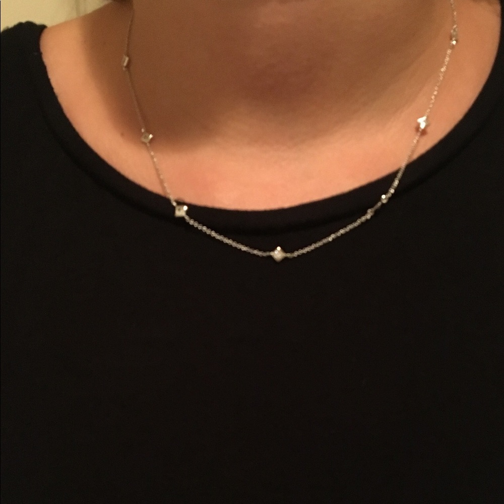 Short diamond necklace.