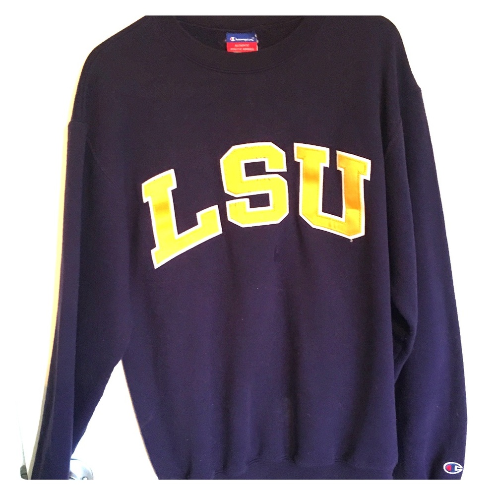 LSU purple and gold crew neck