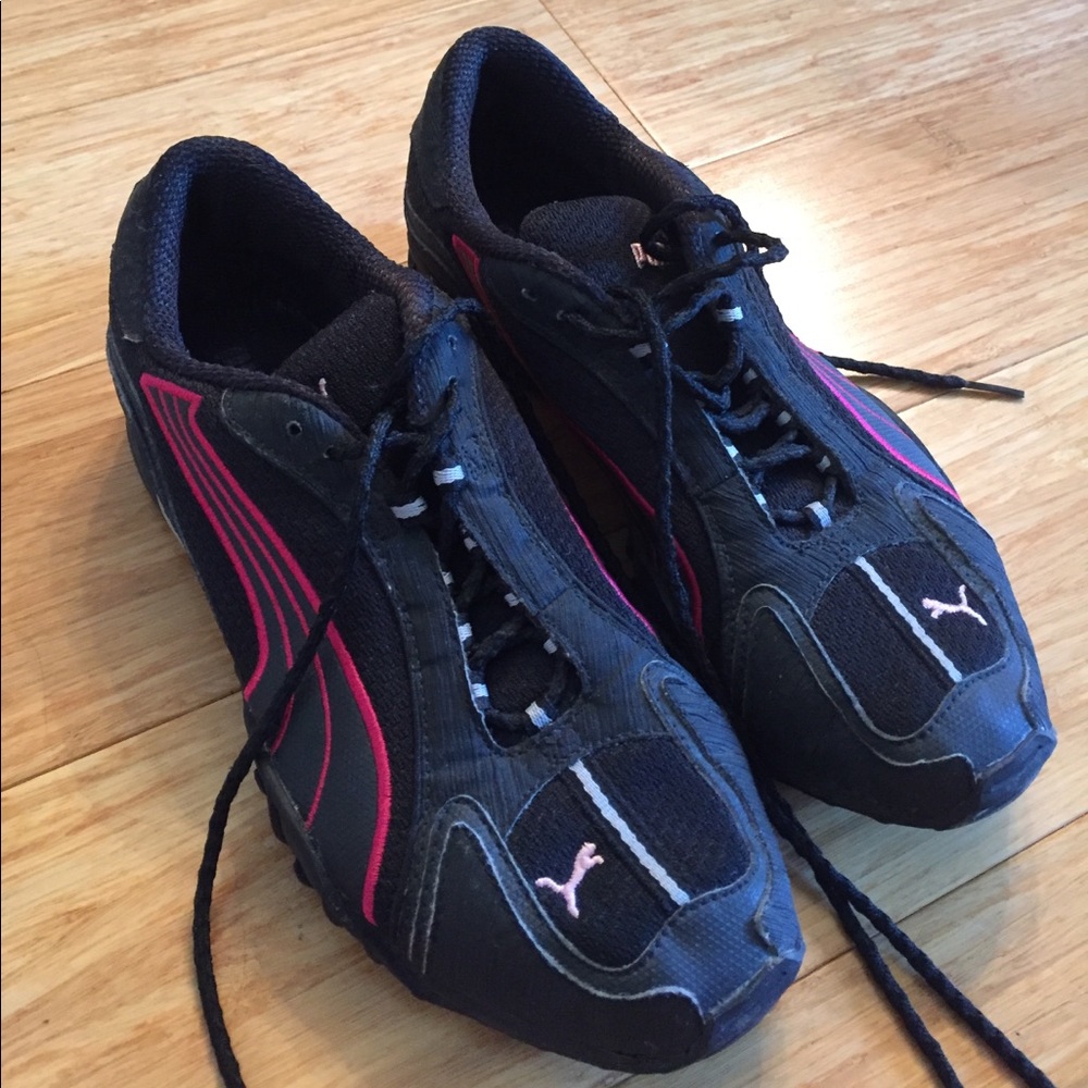 Puma black and pink sneakers