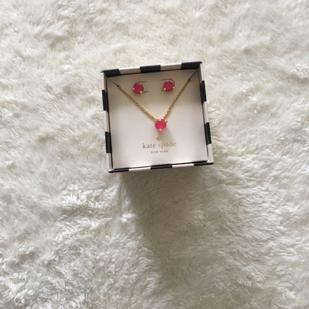 KateSpade Pink Earrings & Necklace set!!