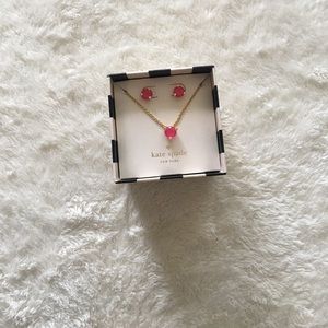 KateSpade Pink Earrings & Necklace set!!