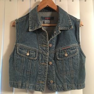 Vintage 90s Denim Vest-Sz Small-PERFECT!