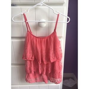 Pink tulle tank, size M, Charlotte Russe