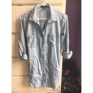 Forever 21 long sleeved chambray dress, size S