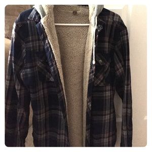 Hooded fur lined jacket