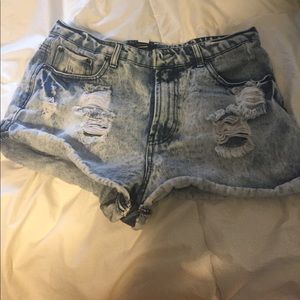 High Waisted Distressed Shorts