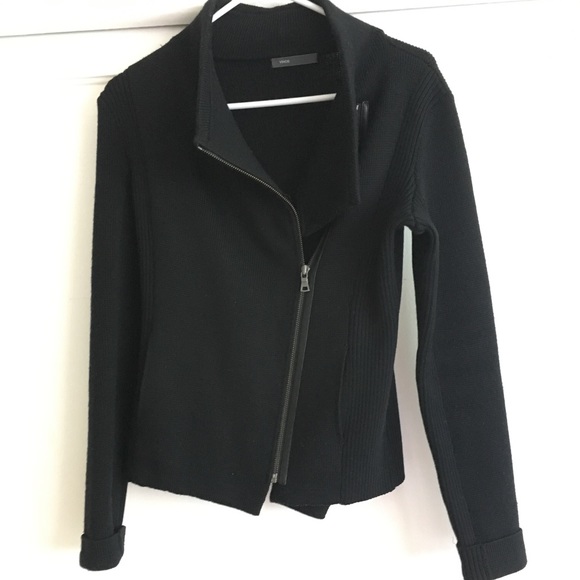Vince Jackets & Blazers - Vince. Black Scuba Sweater Zip Jacket