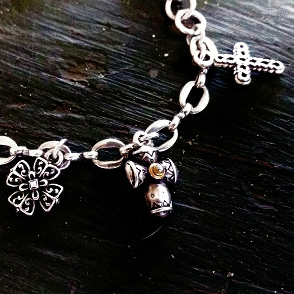 Vintage Silver Multi-Cross Charm Bracelet - Picture 4 of 6