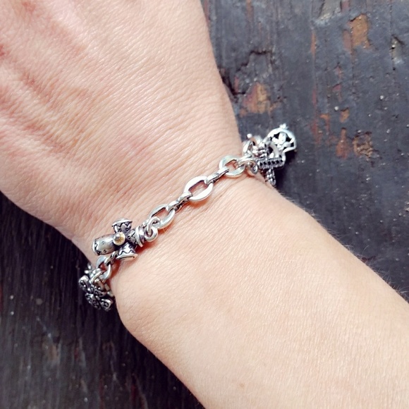 Vintage Silver Multi-Cross Charm Bracelet - Picture 6 of 6