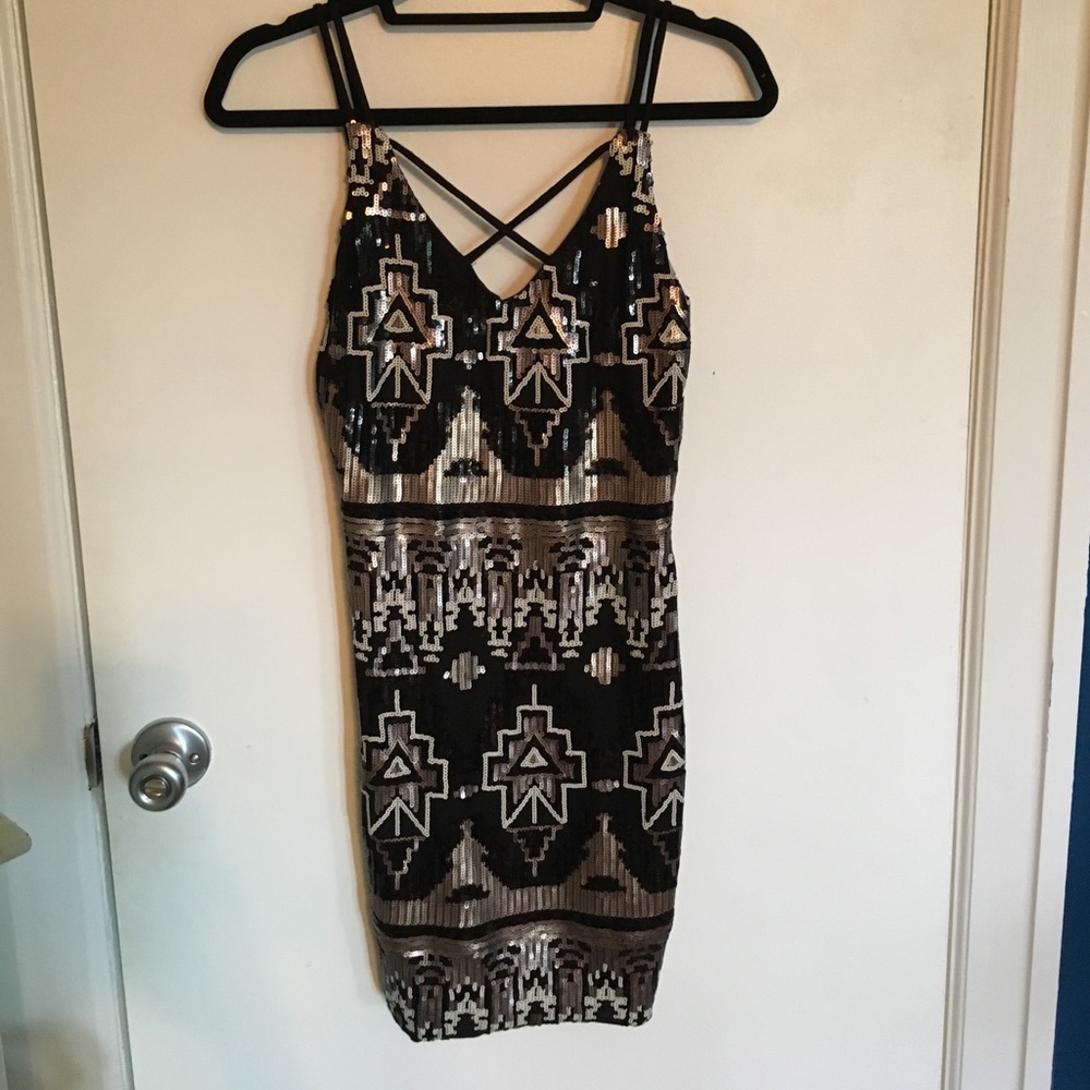New never worn boutique sequin tribal dress