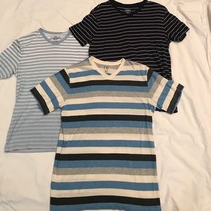 Three men's casual v neck shirts
