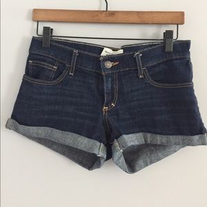 Dark Jean colored roll up shortie shorts