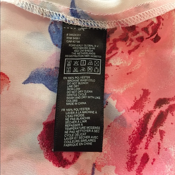 3/$20 Forever 21 hi low flowers sheer tunic - Picture 5 of 5