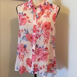 3/$20 Forever 21 hi low flowers sheer tunic