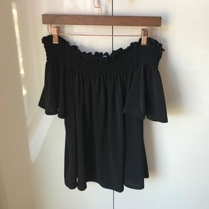 Black off the shoulder top