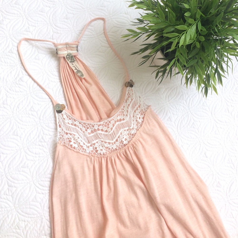 Pale peach Free People billowy top
