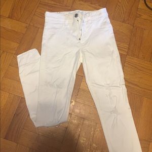 Mildly Distressed White Jeans